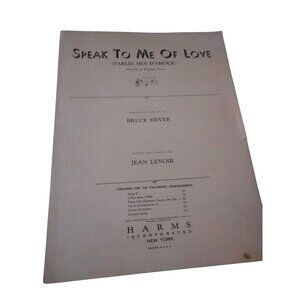 Parlez Moi D Amour Speak To Me Of Love Vintage Sheet Music c 1930 French English